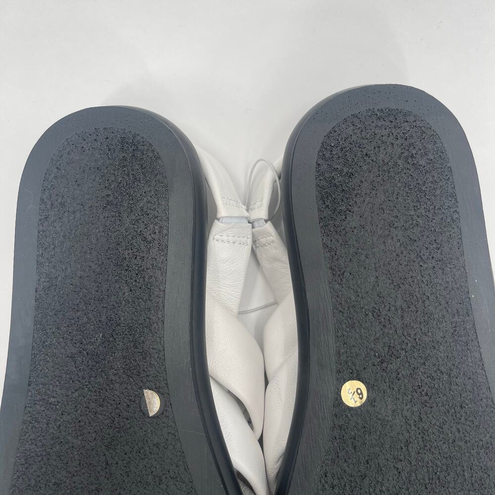 SEYCHELLES Sandals Size 6.5 White Leather Strappy Flats Punchline Slingback NEW - Picture 13 of 15